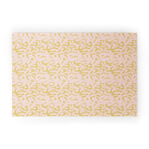Camilla Foss Lush Rosehip Pink Yellow Welcome Mat