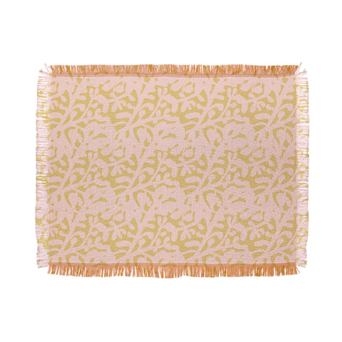 Camilla Foss Lush Rosehip Pink Yellow Throw Blanket