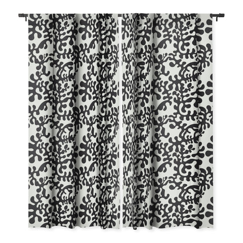 Camilla Foss Shapes Black and White Blackout Window Curtain