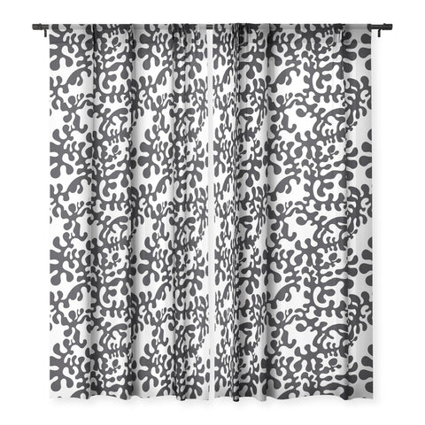 Camilla Foss Shapes Black and White Sheer Window Curtain