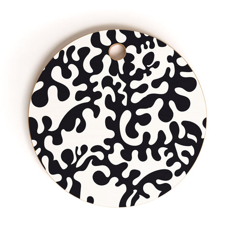 Camilla Foss Shapes Black and White Cutting Board Round