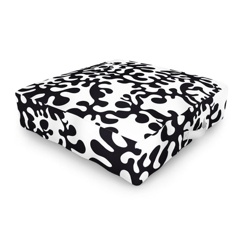 Camilla Foss Shapes Black and White Outdoor Floor Cushion