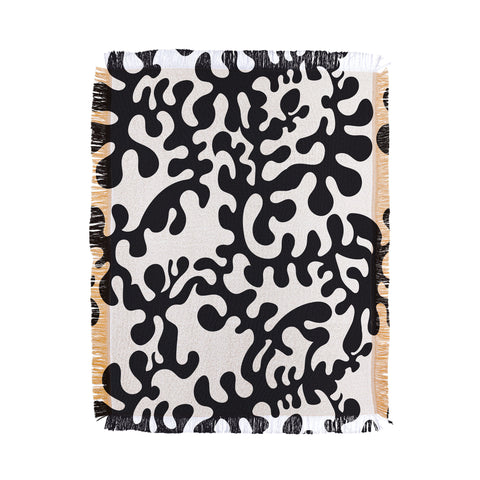 Camilla Foss Shapes Black and White Throw Blanket