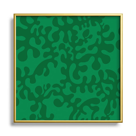 Camilla Foss Shapes Green Square Metal Framed Art Print