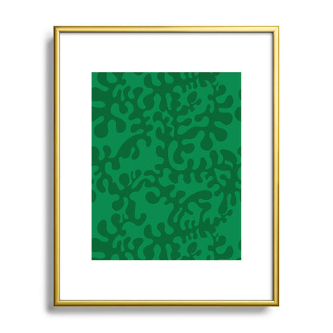 Camilla Foss Shapes Green Metal Framed Art Print