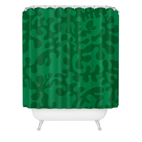 Camilla Foss Shapes Green Shower Curtain