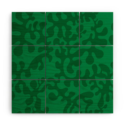 Camilla Foss Shapes Green Wood Wall Mural