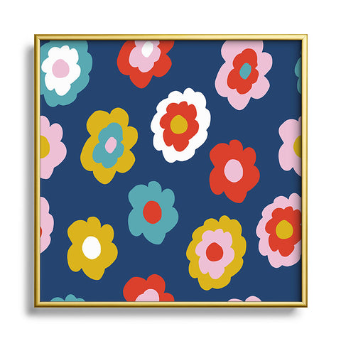 Camilla Foss Simply Flowers Metal Square Framed Art Print