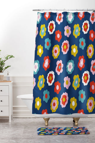 Camilla Foss Simply Flowers Shower Curtain And Mat