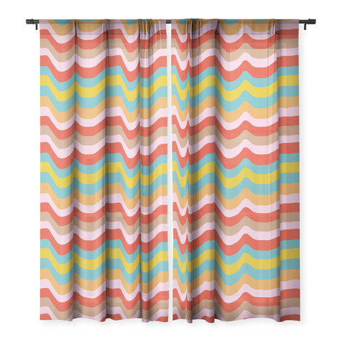 Camilla Foss Wavy Stripes Sheer Window Curtain