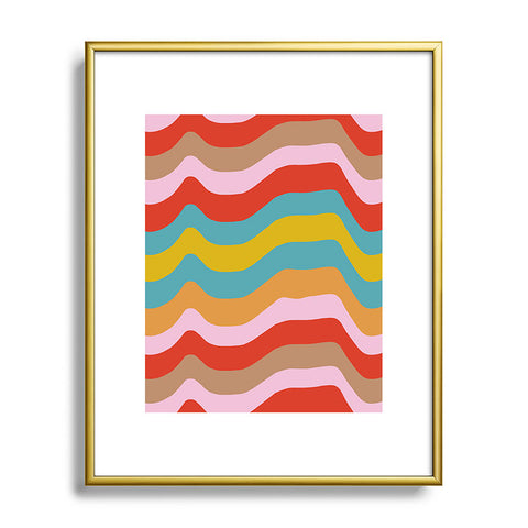 Camilla Foss Wavy Stripes Metal Framed Art Print