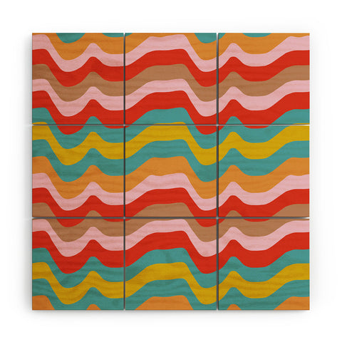 Camilla Foss Wavy Stripes Wood Wall Mural
