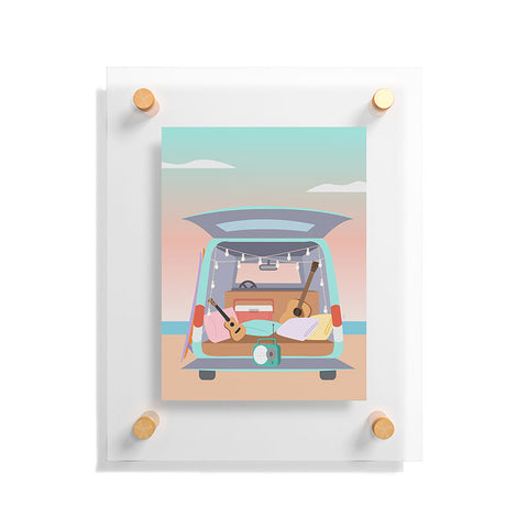 camilleallen Beach Van Floating Acrylic Print