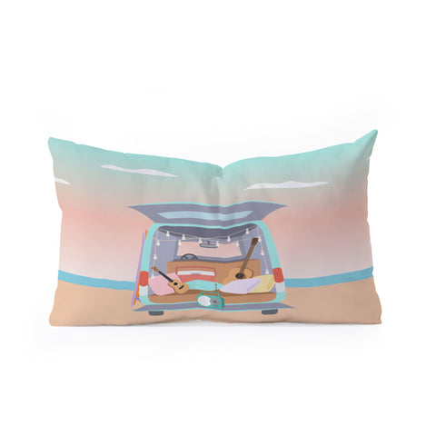 camilleallen Beach Van Oblong Throw Pillow