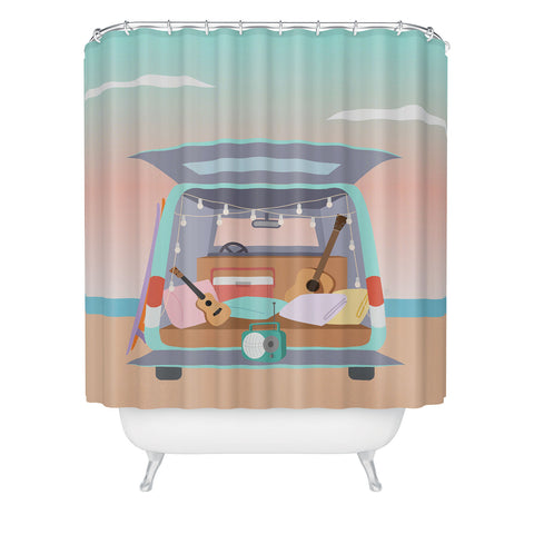 camilleallen Beach Van Shower Curtain