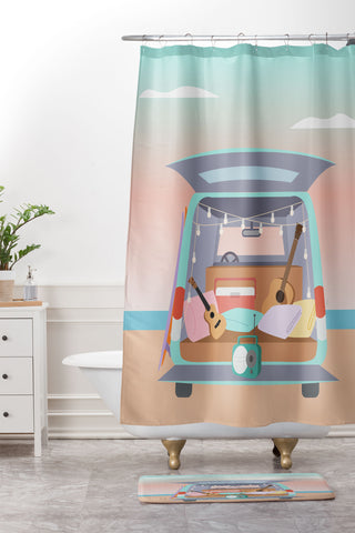 camilleallen Beach Van Shower Curtain And Mat