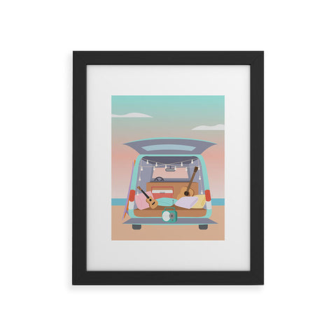 camilleallen Beach Van Framed Art Print