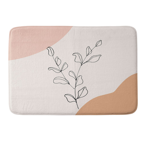 camilleallen Eucalyptus Line Art Memory Foam Bath Mat