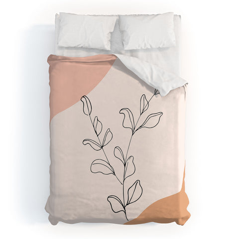 camilleallen Eucalyptus Line Art Duvet Cover