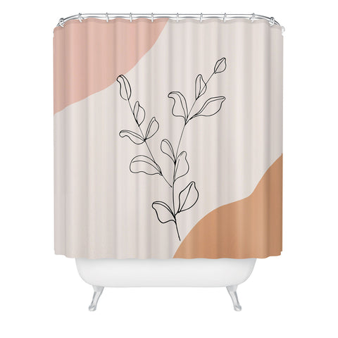 camilleallen Eucalyptus Line Art Shower Curtain