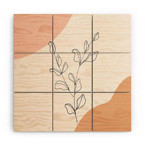 camilleallen Eucalyptus Line Art Wood Wall Mural