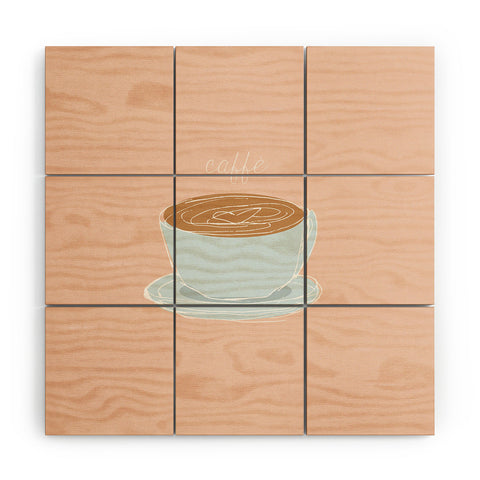 camilleallen Italian coffee sketch Wood Wall Mural