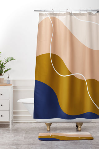 camilleallen modern chic pattern Shower Curtain And Mat