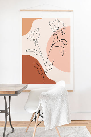 camilleallen Poppies line drawing Art Print And Hanger