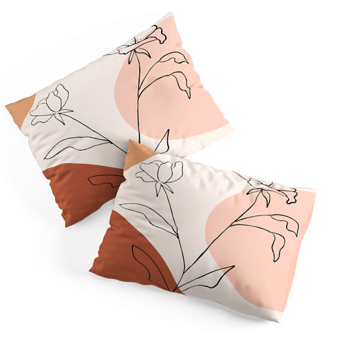 camilleallen Poppies line drawing Pillow Shams