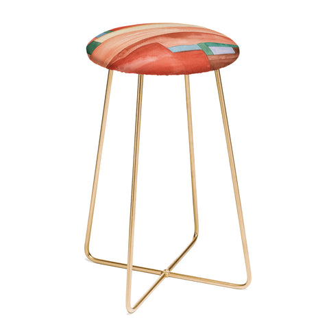 Carey Copeland Abstract Desert Landscape Counter Stool