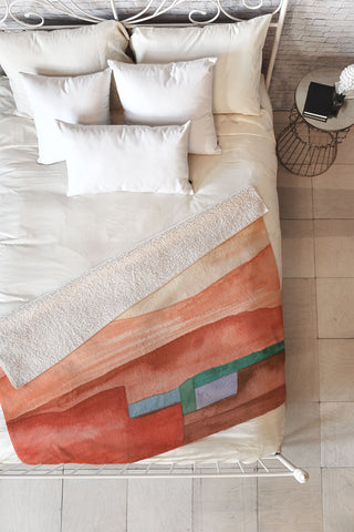 Carey Copeland Abstract Desert Landscape Fleece Throw Blanket