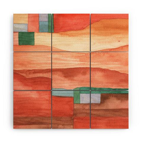 Carey Copeland Abstract Desert Landscape Wood Wall Mural