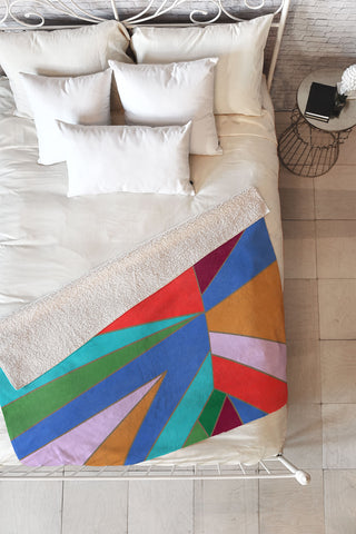 Carey Copeland Abstract Geometric Fleece Throw Blanket