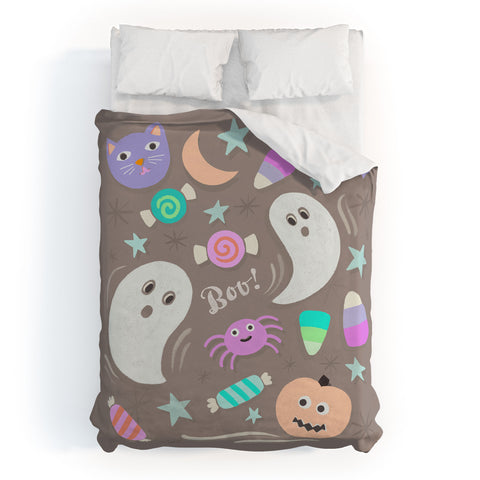 Carey Copeland Halloween in Pastels Duvet Cover