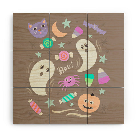 Carey Copeland Halloween in Pastels Wood Wall Mural