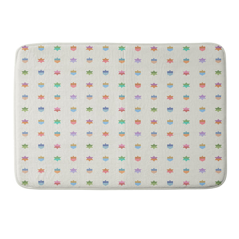 Carey Copeland Happy Hanukkah Dreidels Star Memory Foam Bath Mat
