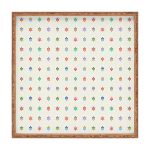 Carey Copeland Happy Hanukkah Dreidels Star Square Tray