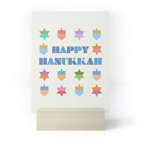Carey Copeland Happy Hanukkah Dreidels Star Mini Art Print