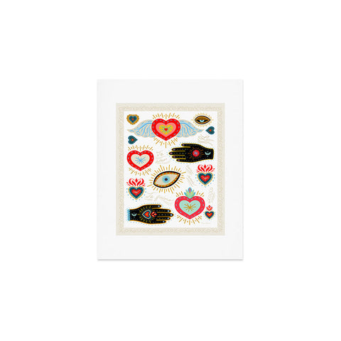 Carey Copeland Milagro Love Hearts White Art Print