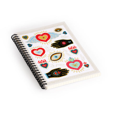 Carey Copeland Milagro Love Hearts White Spiral Notebook