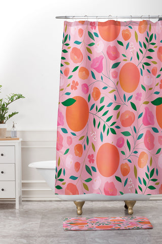 Carly Watts Apricots Shower Curtain And Mat