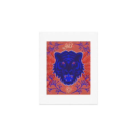 Caroline Okun Bengal Tiger Blue Art Print