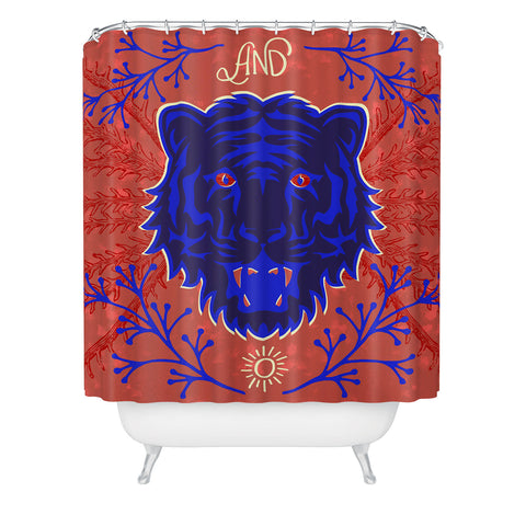 Caroline Okun Bengal Tiger Blue Shower Curtain