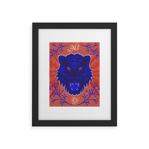 Caroline Okun Bengal Tiger Blue Framed Art Print