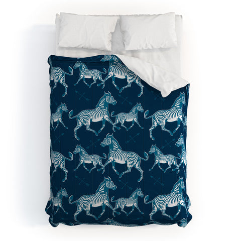 Caroline Okun Blue Zebra Safari Comforter