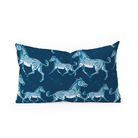 Caroline Okun Blue Zebra Safari Oblong Throw Pillow