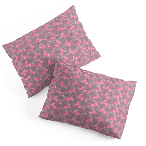 Caroline Okun Leaping Pink Tigers Pillow Shams