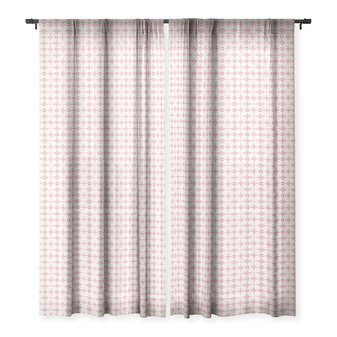 Caroline Okun Mid Century Modern Blush Sheer Window Curtain
