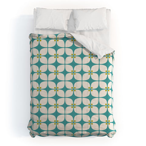 Caroline Okun Mid Century Modern Teal Comforter