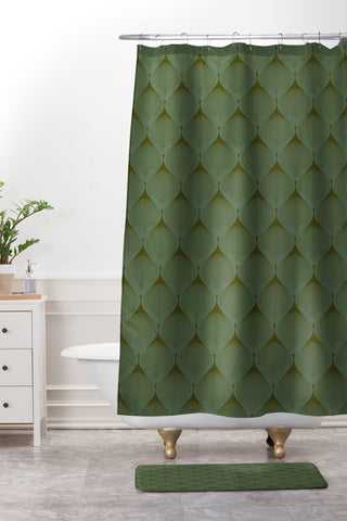 Caroline Okun Mossy Green Bulbs Shower Curtain And Mat